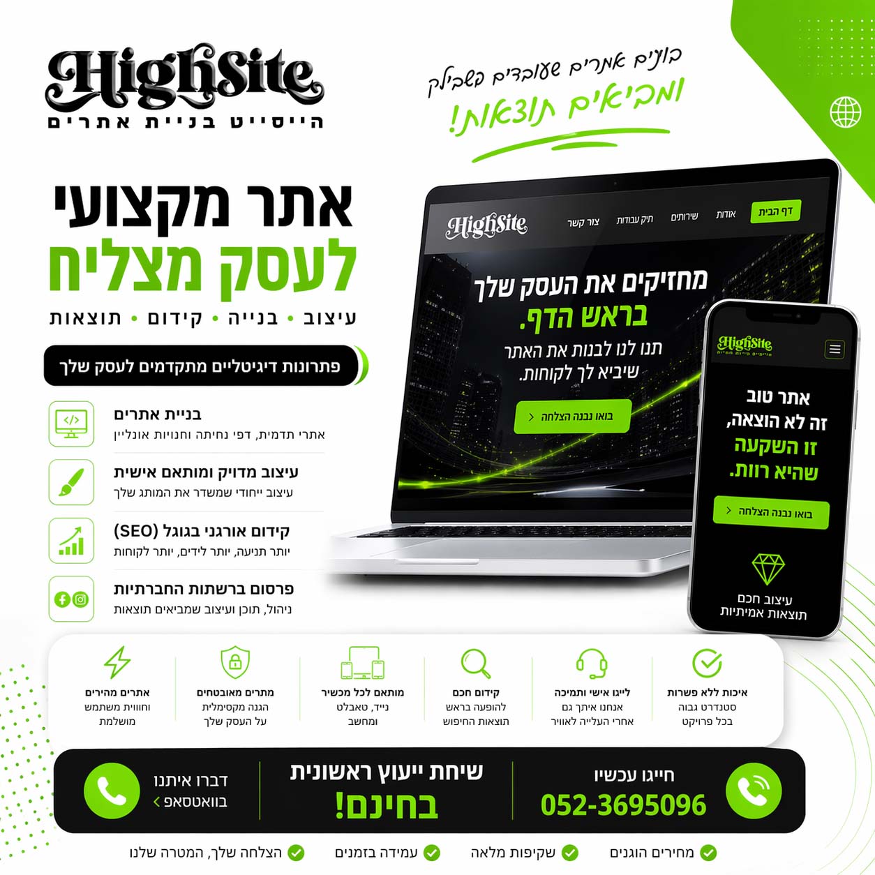 בניית אתר תדמית לעסקים - הייסייט